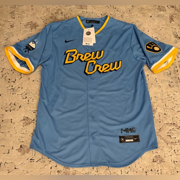Nike Other - Nike Authentic Milwaukee Brewers City Connect Christian Yelich Jersey Men’s Sz M